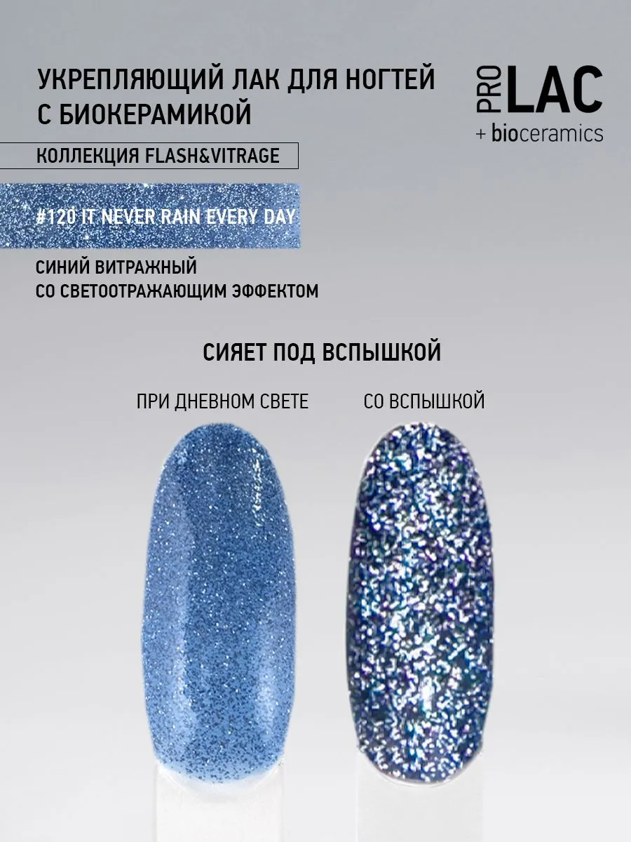 Лак укрепляющий с биокерамикой 120 It never rain every day, 12,5 мл.