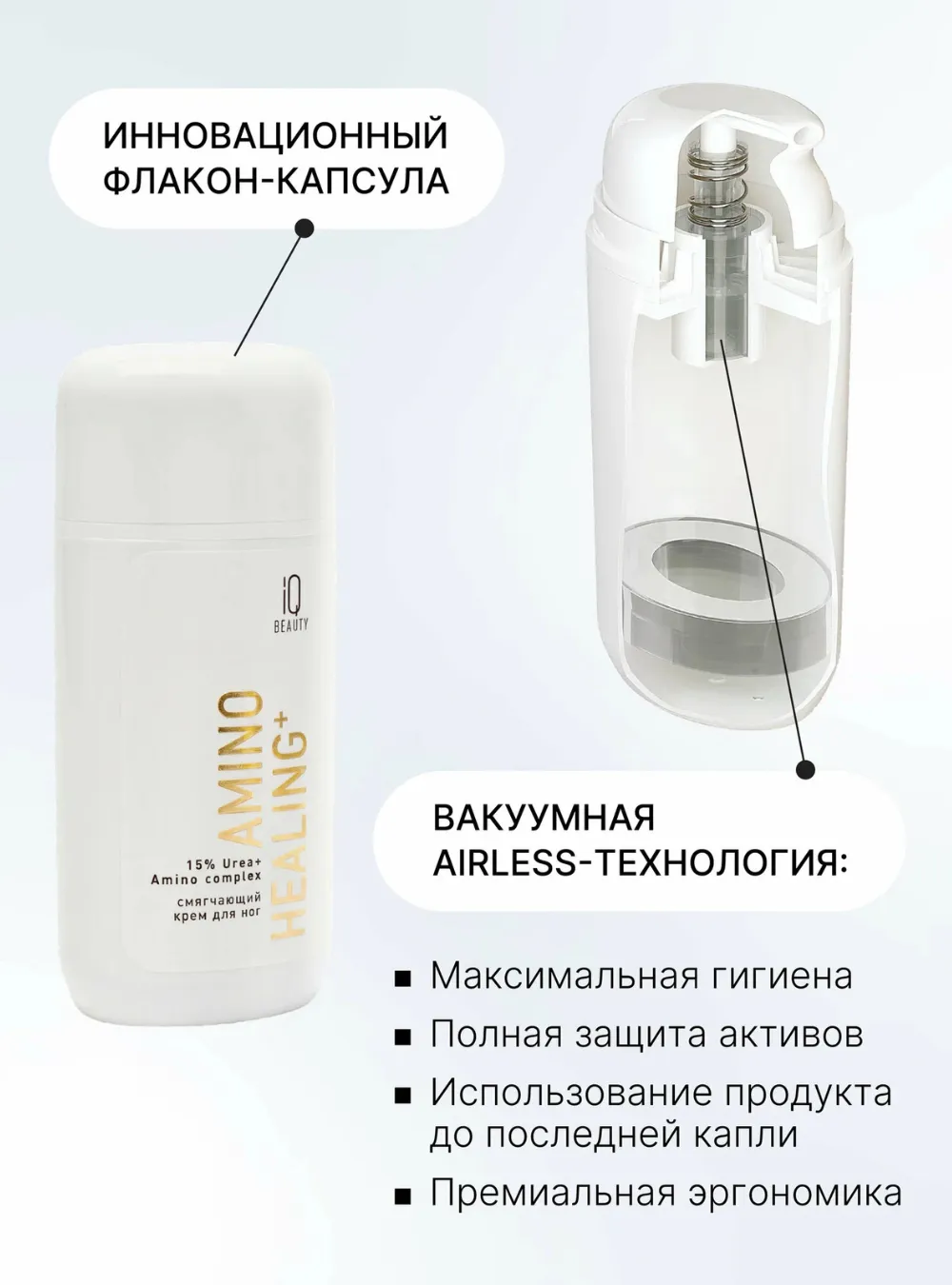 Крем для ног смягчающий Amino Healing заживление и защита от трещин кожи с Мочевиной и Аминокислотами, 100 мл.
