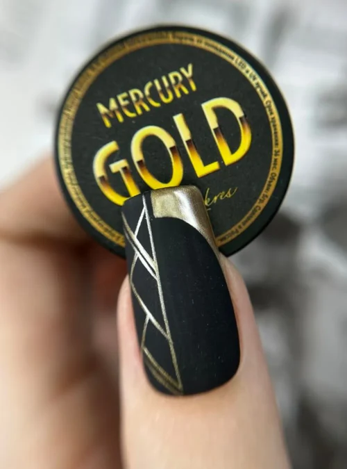 Гель-краска жидкий металл «Mercury Gold», 5 мл.