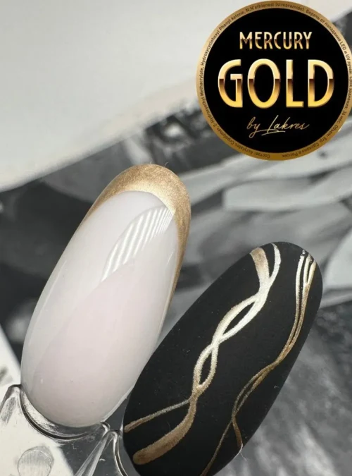 Гель-краска жидкий металл «Mercury Gold», 5 мл.