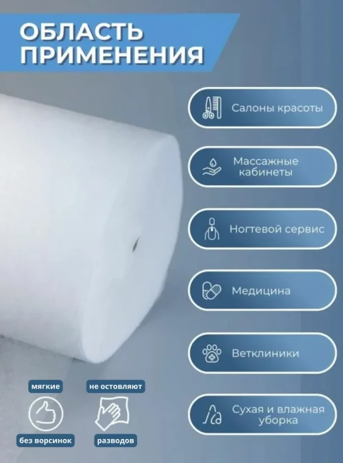 Салфетки спанлейс в рулоне 30х20 см., 100 шт.