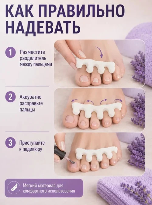 Разделители для пальцев ног, 20 пар